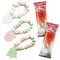 4E's Novelty Christmas Candy Bracelets, 30-Pack Bulk Candies with Festive Santa, Tree & Snowflake Charms, Tasty Strawberry, Fruits For Christmas Stocking Stuffers, Party Favor Candies & School Treats